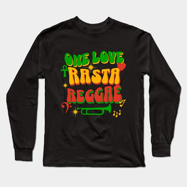 One Love Rasta Reggae Long Sleeve T-Shirt by rastaseed